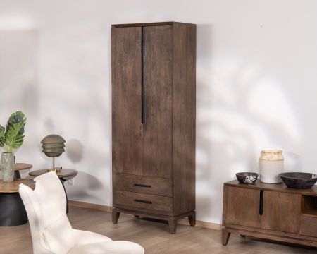 Armoire vintage en manguier avec portes et tiroirs bas "Slody"