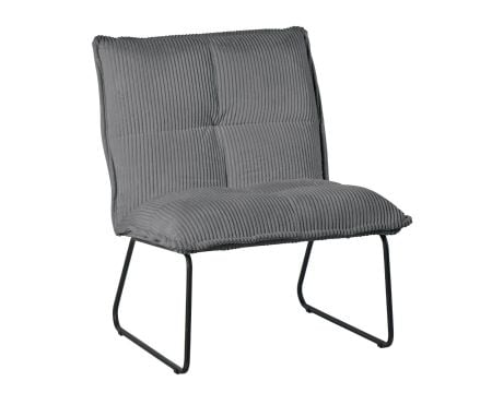 Lot de 2 fauteuils sans accoudoirs en velours cotelé gris "Calvin"