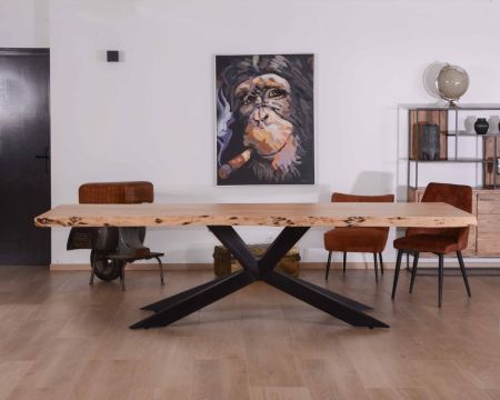 Table à manger industrielle en bois et métal : les différents styles  possibles - LILM