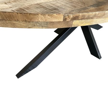 Grande table ovale en bois et métal 240x120 cm "Andy"