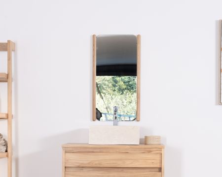 Miroir avec encadrement en chêne huilé design épuré