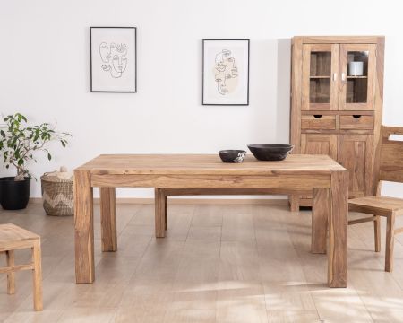 Table de repas extensible en palissandre "Kalanohé" 180 cm