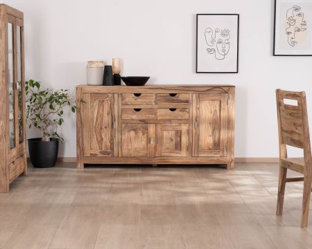 Buffet multi rangement 180 cm en palissandre "Kalanohé"