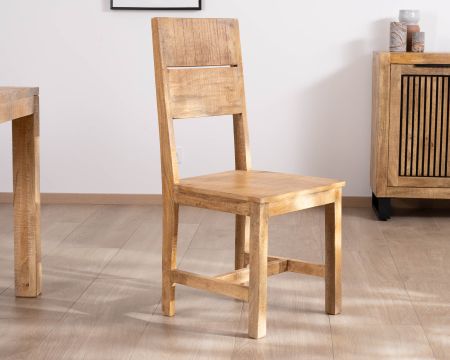 Lot de 2 chaises de repas en manguier brut "Manoha"