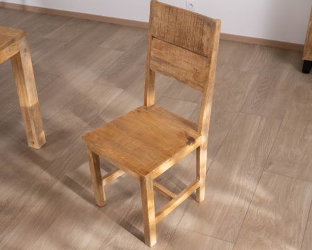 Lot de 2 chaises de repas en manguier brut "Manoha"