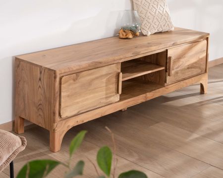 Meuble TV 160 cm style zen en acacia "Melody"