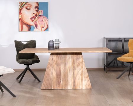 Table de repas 175 cm design "Elki" en acacia avec pied central