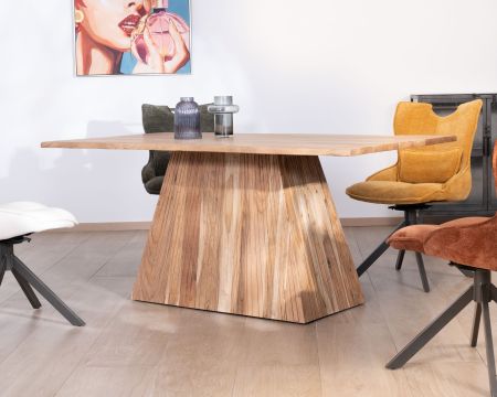 Table de repas 175 cm design "Elki" en acacia avec pied central