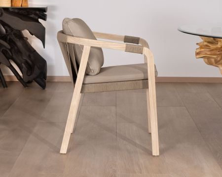 Lot de 2 chaises de repas confort et design en teck recyclé "Eole"