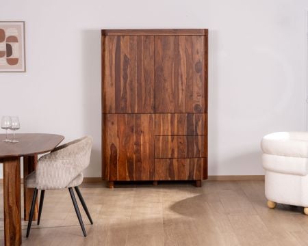 Vaisselier en palissandre 3 portes et tiroirs "Rosewood" 120 cm