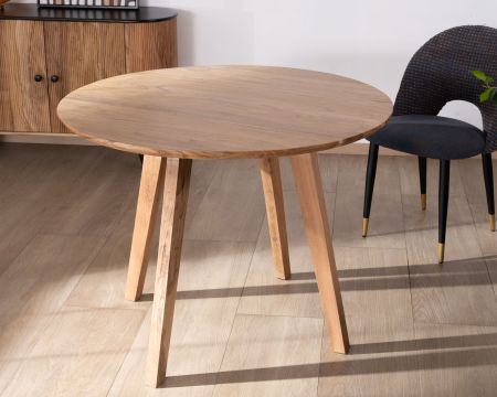 Table ronde en acacia style rétro "Boomer" diamètre 100 cm