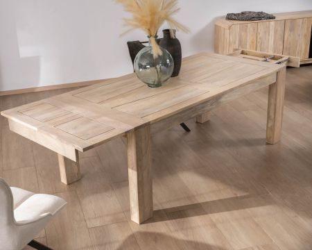 Table de repas extensible 160 à 250 cm en manguier "Jappy"