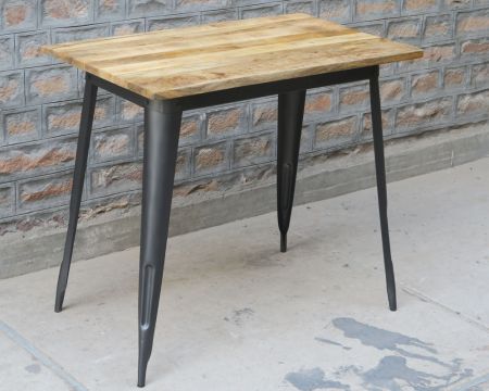 Table de bar mange-debout industriel en bois de manguier et métal acier  135cm lucknow Couleur bois naturel Pier Import