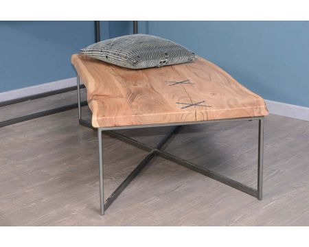 Table basse métal et bois coffre Atelier - 7060